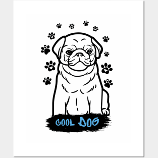 Dog saying cool dog ,brafdesign Posters and Art